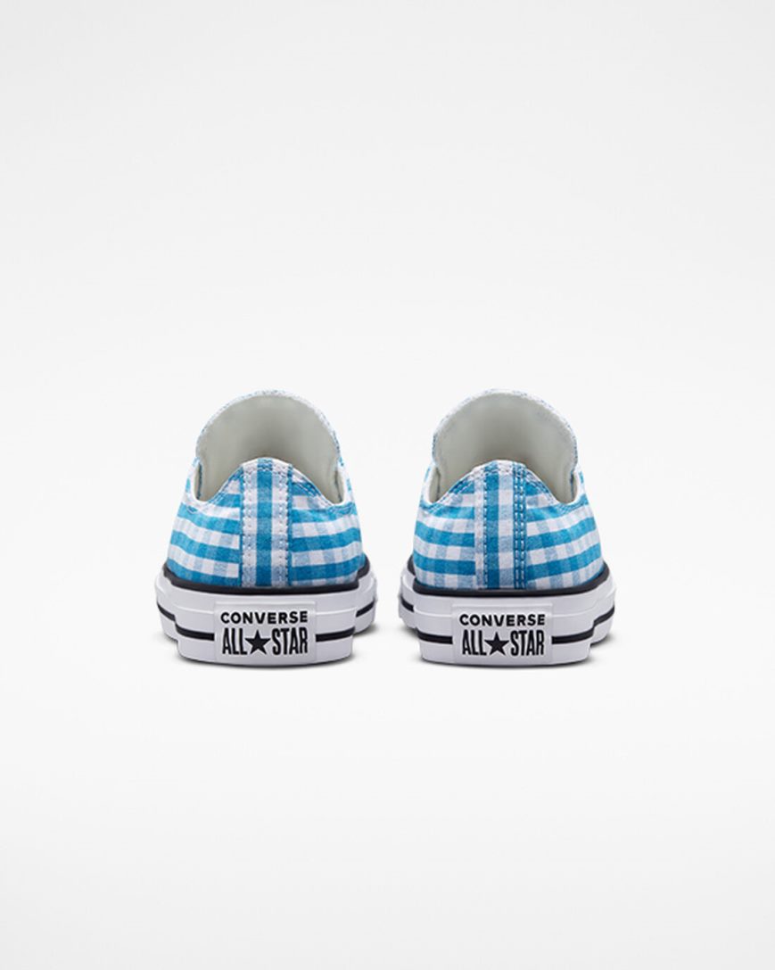 Tenisi Dama Converse Chuck Taylor All Star Gingham Albastri Albi Negrii | RO XCT13D605